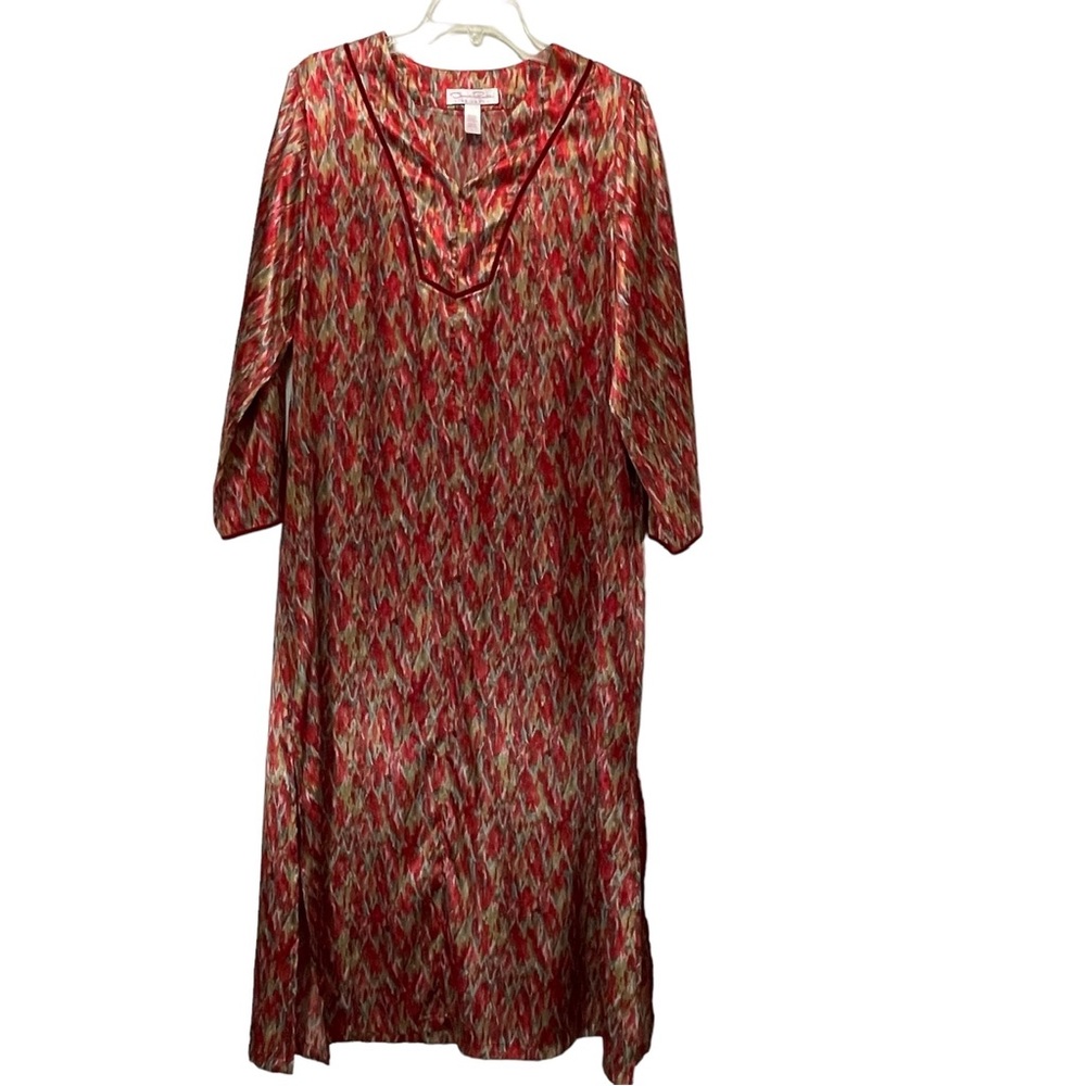 Oscar de La Renta pink label Satin house dress mumu size S
